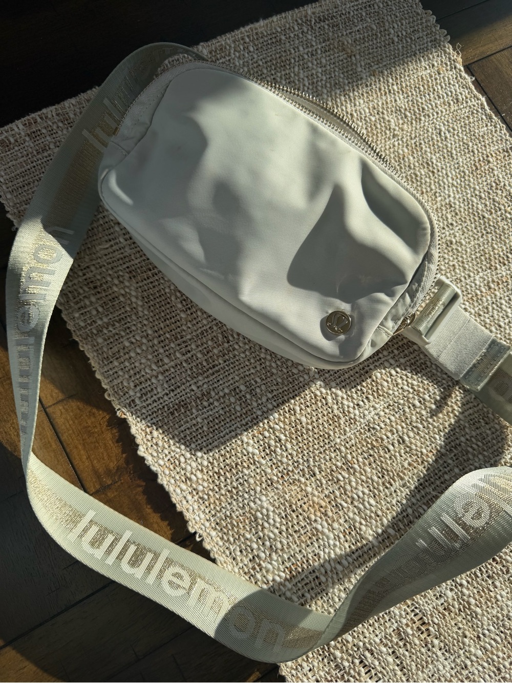 lululemon athletica Light Gray Belt Sling with Branded Strap